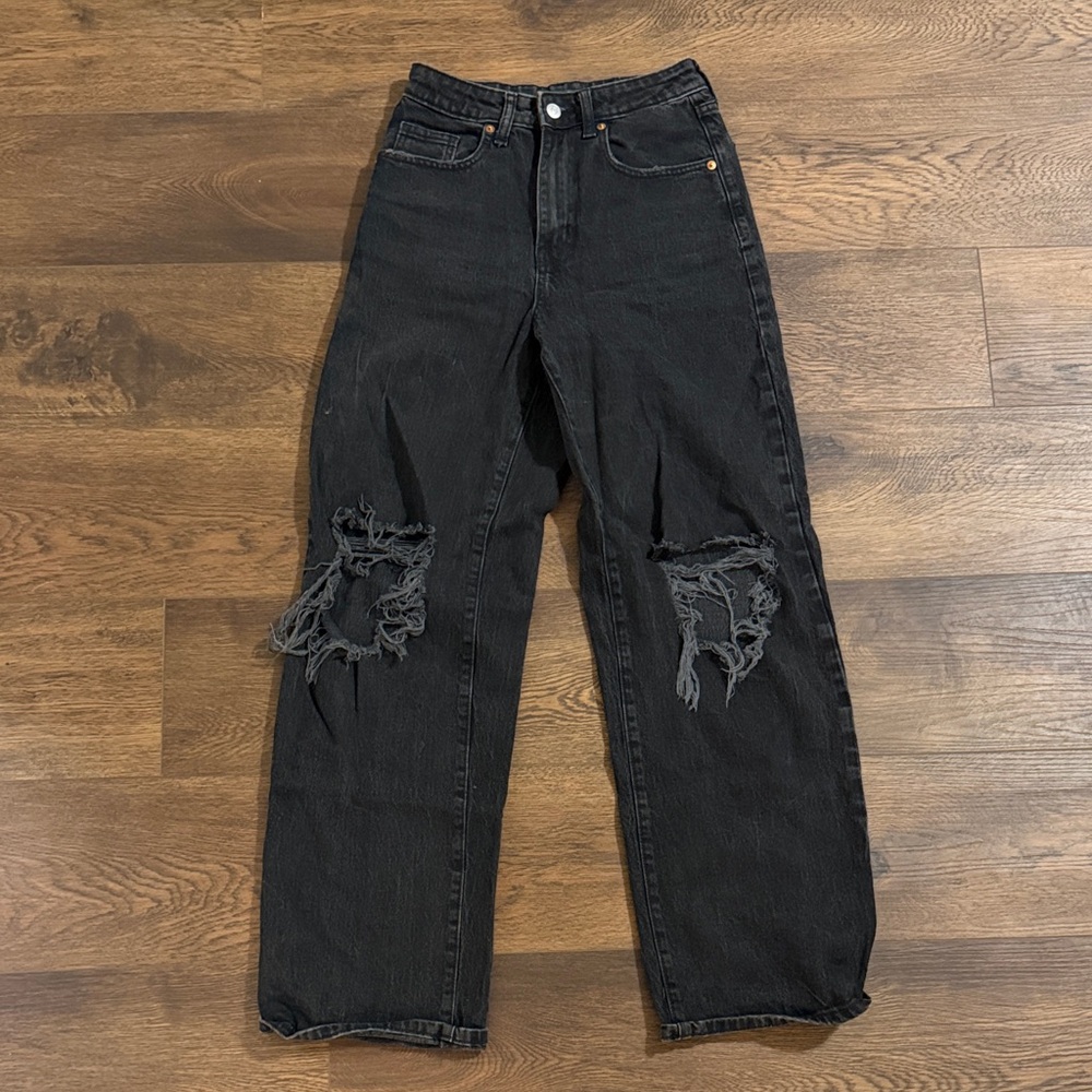 wild fable Black Distressed Boyfriend Jeans